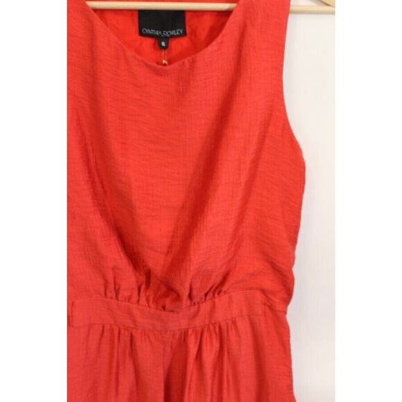 CYNTHIA ROWLEY Sz 8 Lava Red Sleeveless Sheath Dress Open Cutout Back NWT - Picture 6 of 8